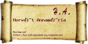 Horvát Annamária névjegykártya