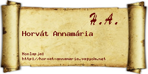 Horvát Annamária névjegykártya